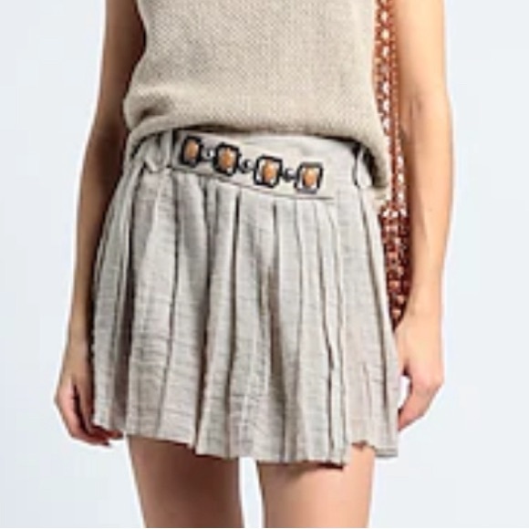 New With Tags Alberta Ferretti Linen Mini Skirt - Picture 2 of 6